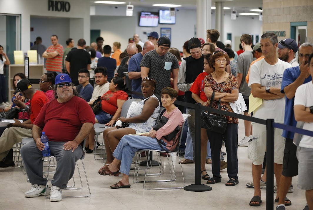 People waiting in line